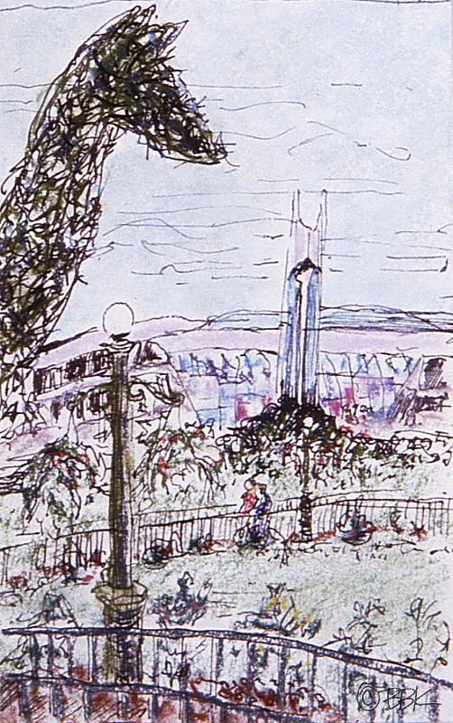 Disneyworld garden with topiary