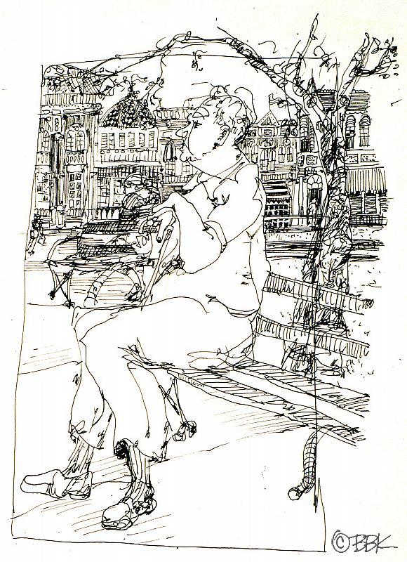 Old man relaxing at Disney World, Florida