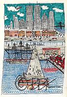 South Street Seaport, NYC - in a naive style